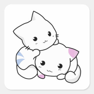 Cute Kitten Square Sticker 