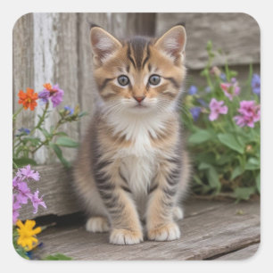 Cute Kitten  Square Sticker