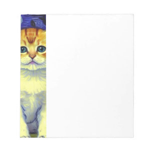 Cute Kitten Starry Night Van Gogh Notepad