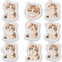 Cute Kitten Sticker Pack Expressive and Adorable