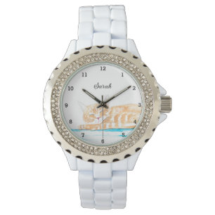 Cute Kitten Tabby Cat Animal Girly Woman Watch