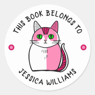Cute Kitten This book belongs to Classic Round Sticker