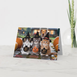 Cute Kitten Trick-or-Treat Card