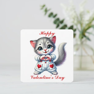 Cute Kitten - Valentine's Day Card