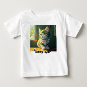 Cute Kitten. Vibrant colours. Editable Baby T-Shirt
