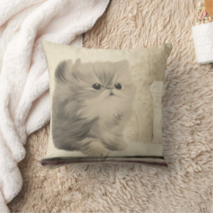 Cute Kitten Vintage Art Cushion