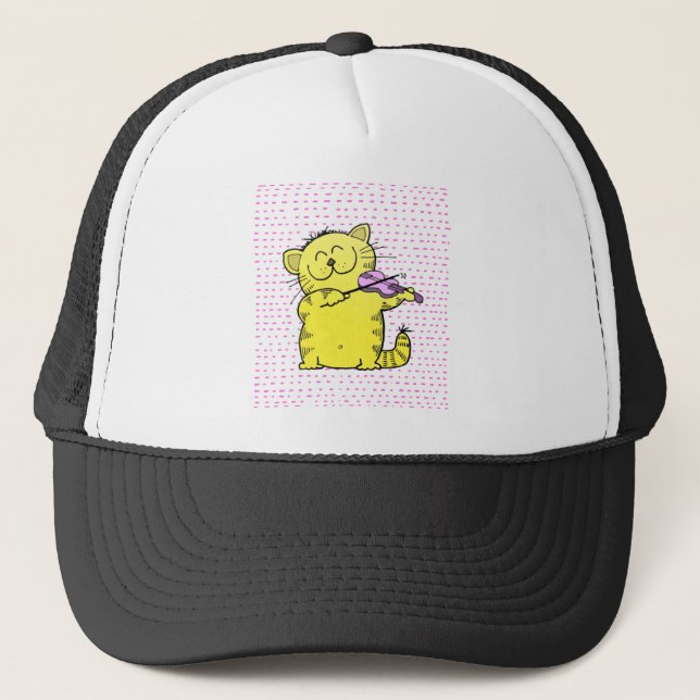 Cute-Kitten-violinist Trucker Hat (Front)