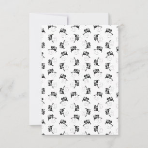 Cute Kitten w/ Violin Cat Music Art CUSTOM COLOR Thank You Card