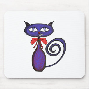 Cute Kitten With a Bow Mouse Pad