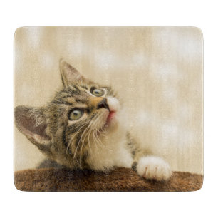 Cute Kitten with an Outstretched Paw Cutting Board