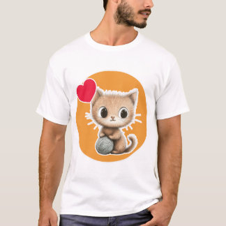 Cute Kitten with its Yarn ball T-Shirt