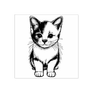 Cute Kitten Wooden Art Stamp For Cat Lovers