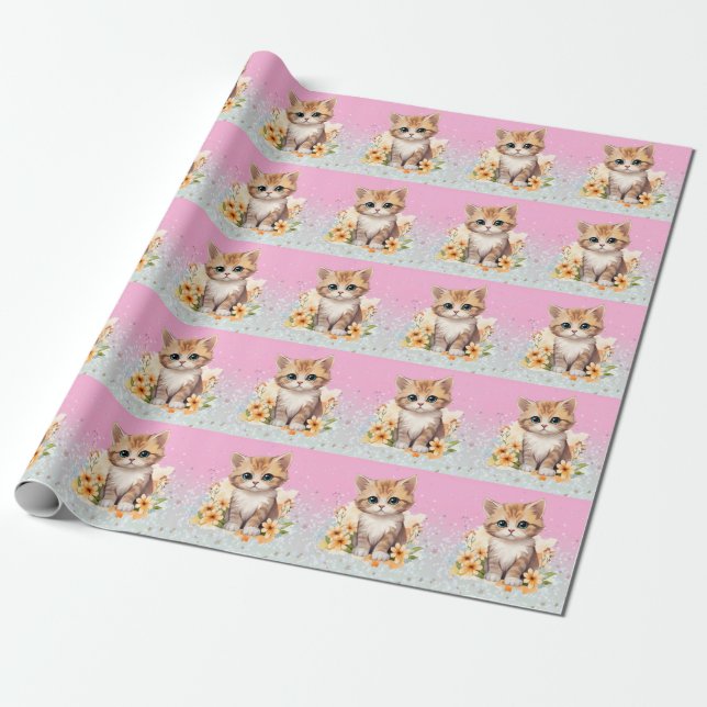 Cute kitten  wrapping paper (Unrolled)