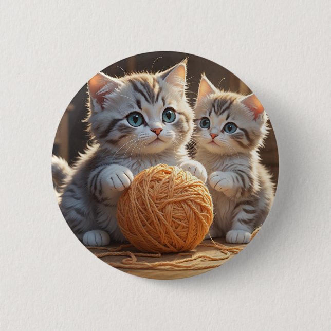 Cute Kittens 6 Cm Round Badge (Front)