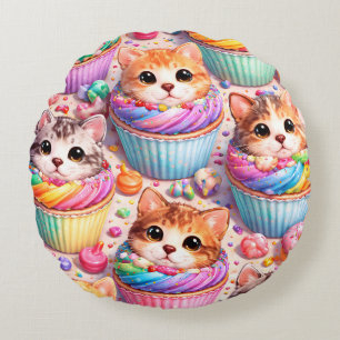 Cute kittens and cupcake cupcakes, cushion rainbow