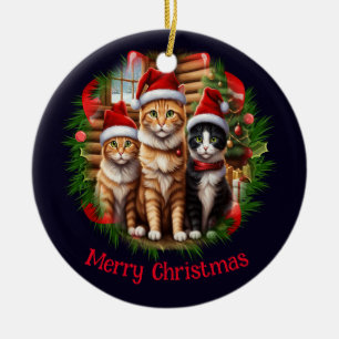 CUte kittens Ceramic Ornament