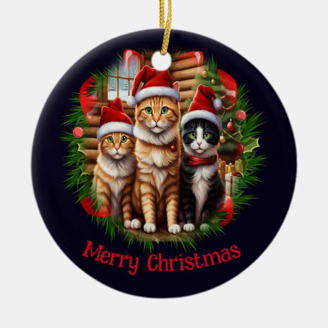 CUte kittens Ceramic Ornament (Front)