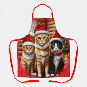 Cute Kittens Christmas Apron