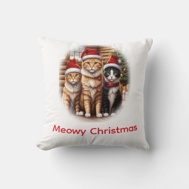 Cute Kittens Christmas Cushion (Front)