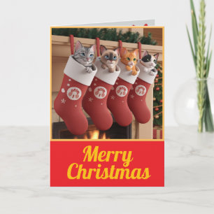 Cute Kittens Christmas Holiday Card