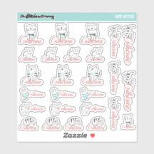 Cute Kittens Custom Name Labels | School