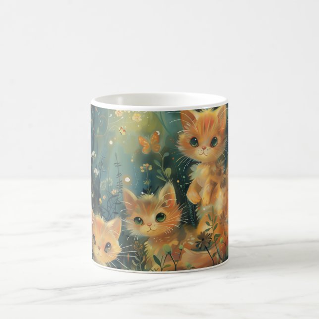 Cute Kittens Digital Art Coffee Mug (Center)