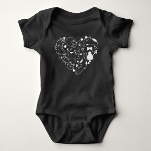 Cute Kittens Heart Cat Lover Baby Bodysuit