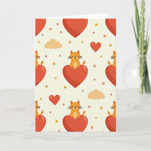 Cute Kittens Hearts Love Card