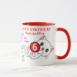 Cute Kittens Name and Age Kid's Birthday Mug
