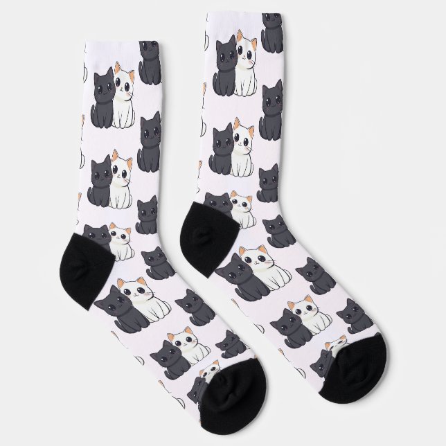 Cute Kittens Pattern Socks – Cosy & Adorable Cat  (Right)