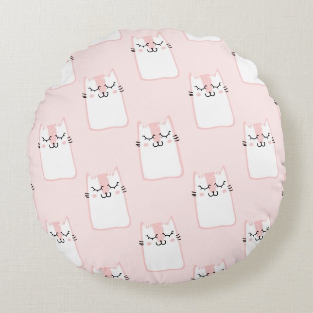 Cute Kittens Round Cushion (Front)