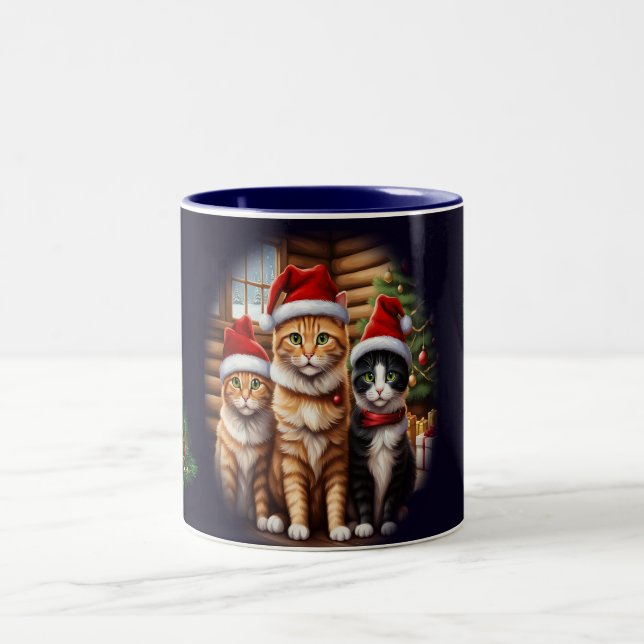 Cute Kittens Two-Tone Coffee Mug (Center)