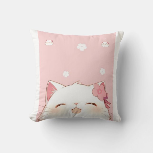 Cute Kittie Blanket Cushion (Front)