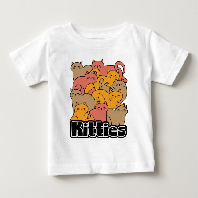 Cute Kitties Design - Adorable Cat Art Baby T-Shirt (Front)
