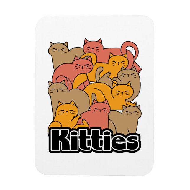 Cute Kitties Design - Adorable Cat Art Magnet (Vertical)