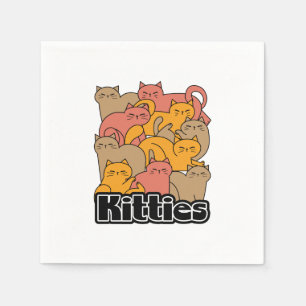 Cute Kitties Design - Adorable Cat Art Napkin