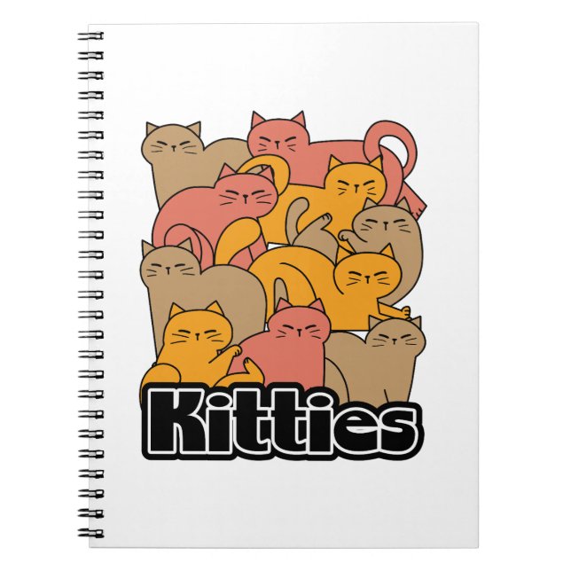 Cute Kitties Design - Adorable Cat Art Notebook (Front)