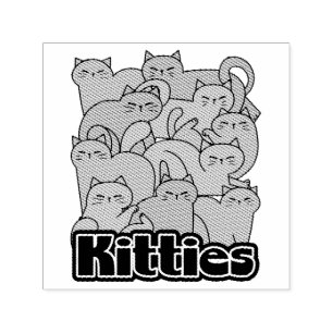 Cute Kitties Design - Adorable Cat Art Self-inking Stamp