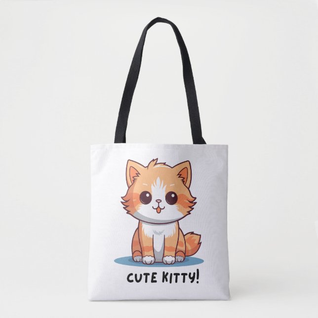 'Cute Kitty' Adorable Cat Character  Tote Bag (Front)