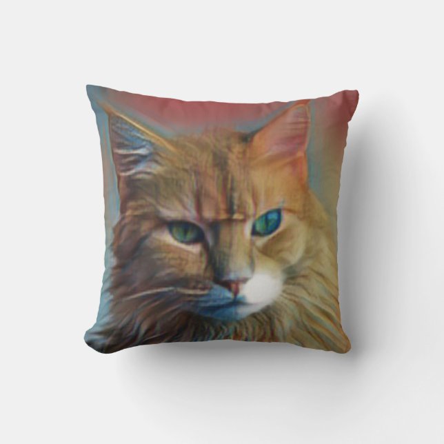 Cute Kitty Artwork Cushion (Front)