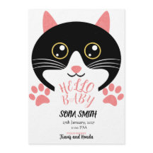 Cute Kitty Baby Arrival Announcement
