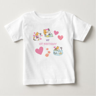 Cute kitty baby girl birthday T-Shirt