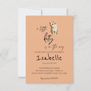 Cute Kitty Baby Shower Invitation for Girls