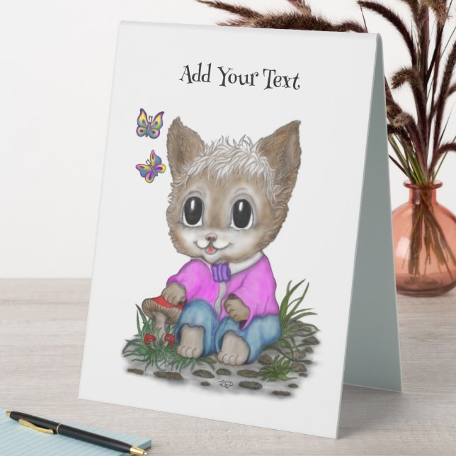 Cute Kitty Cat and Butterfly (In SItu (Table))