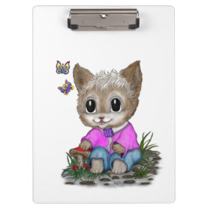 Cute Kitty Cat and Butterfly Clipboard