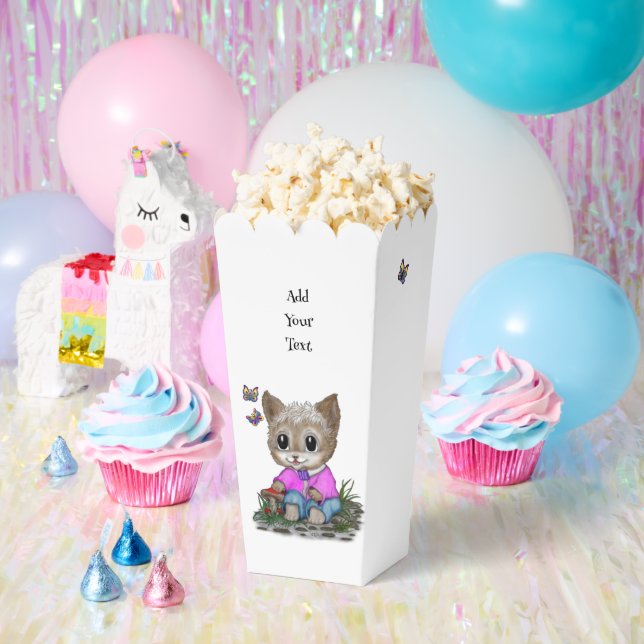 Cute Kitty Cat and Butterfly Favour Box (Party)