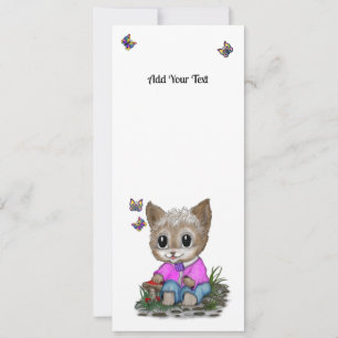 Cute Kitty Cat and Butterfly Invitation