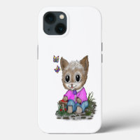 Cute Kitty Cat and Butterfly