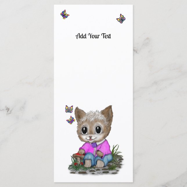 Cute Kitty Cat and Butterfly Menu (Front)