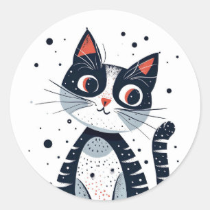 Cute Kitty Cat Baby Shower  Classic Round Sticker